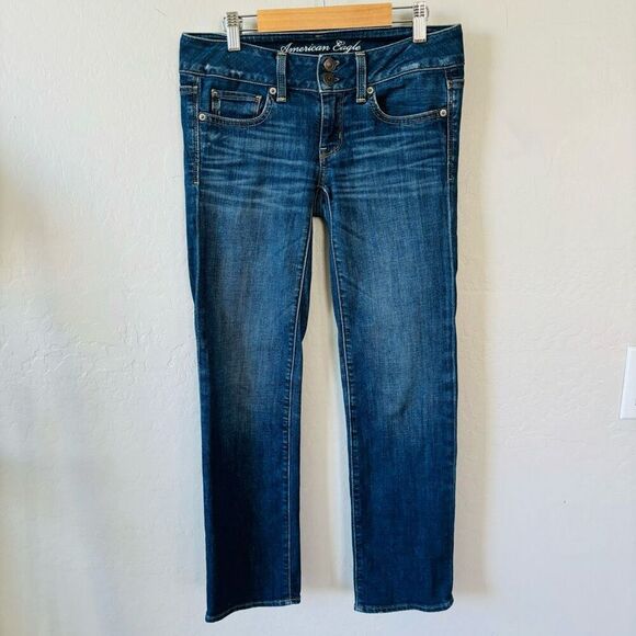 American Eagle Outfitters Denim - American Eagle straight leg‎ Artist jeans low rise dark wash size 0 ankle length